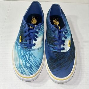 Vans Authentic X National Geographic Sneakers Men's 9.5 Blue AOP Skater Ocean